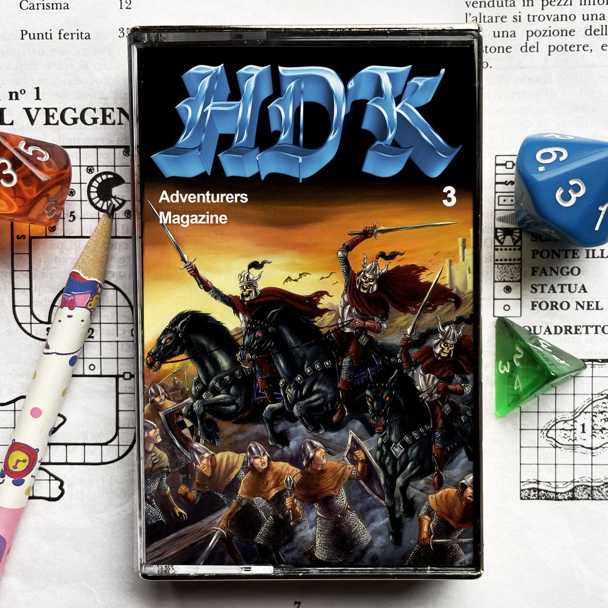HDK Adventurer's Magazine 3 dungeon synth cassette | Max Moon Games