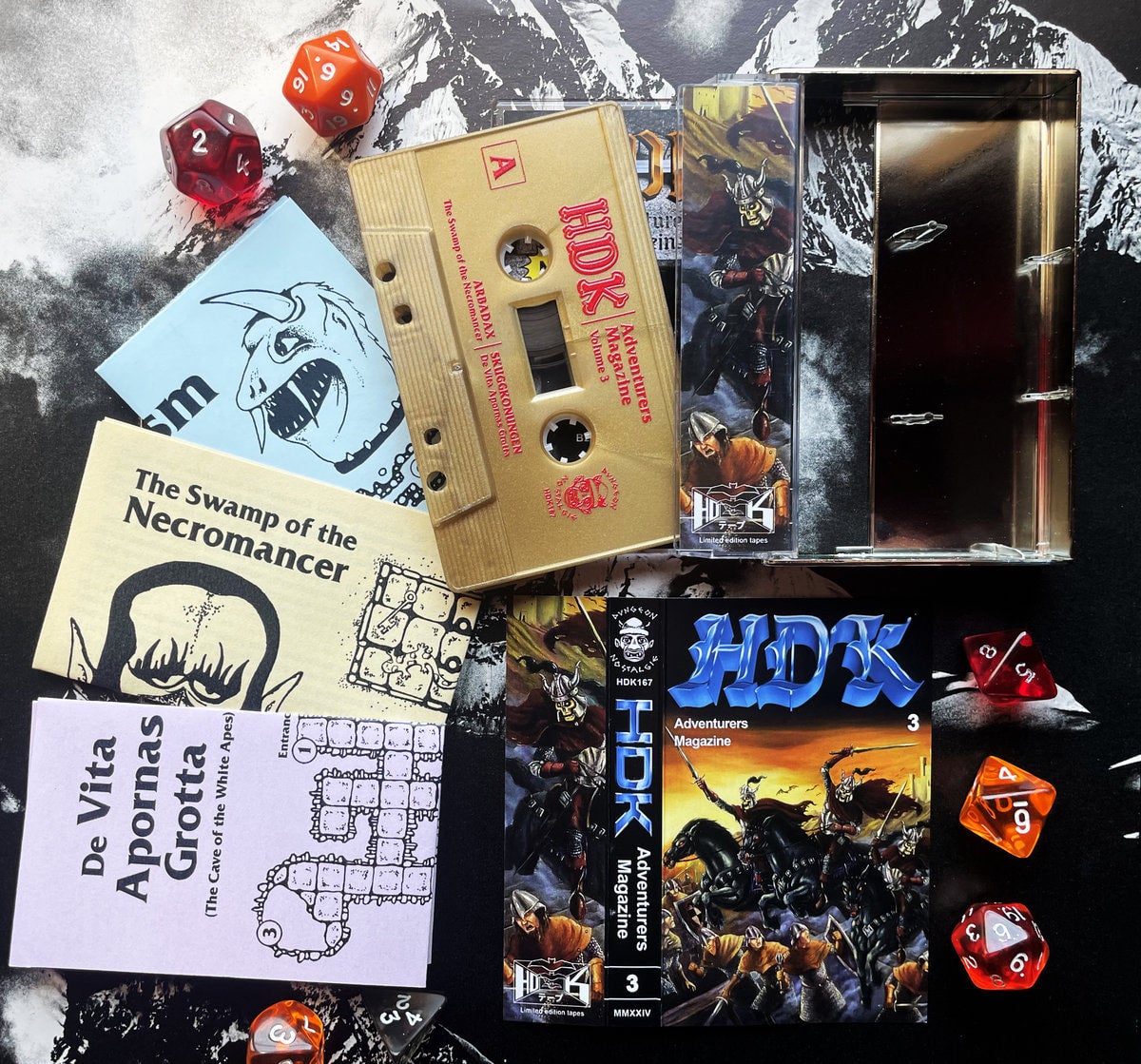 HDK Adventurer's Magazine 3 dungeon synth cassette | Max Moon Games