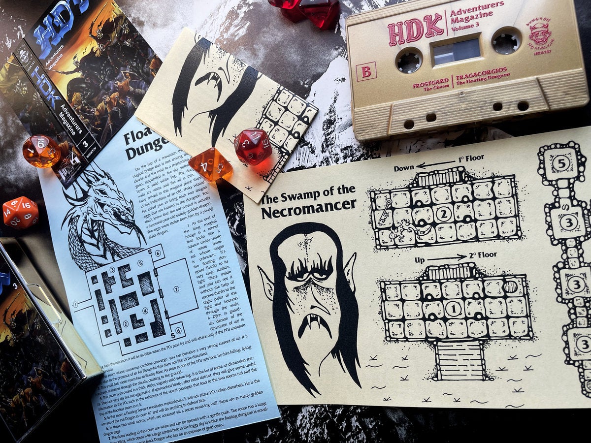 HDK Adventurer's Magazine 3 dungeon synth cassette | Max Moon Games