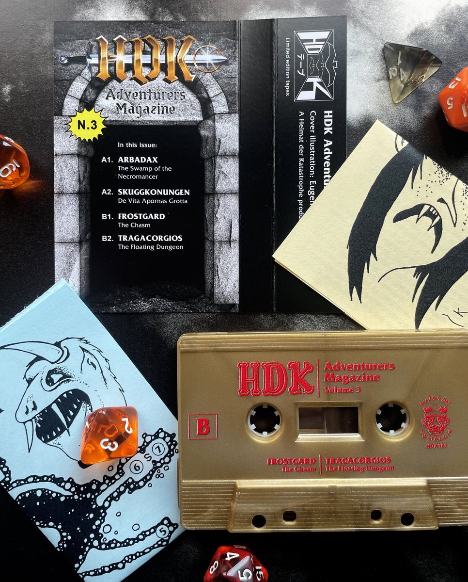 HDK Adventurer's Magazine 3 dungeon synth cassette | Max Moon Games