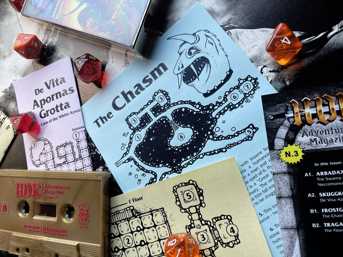 HDK Adventurer's Magazine 3 dungeon synth cassette | Max Moon Games